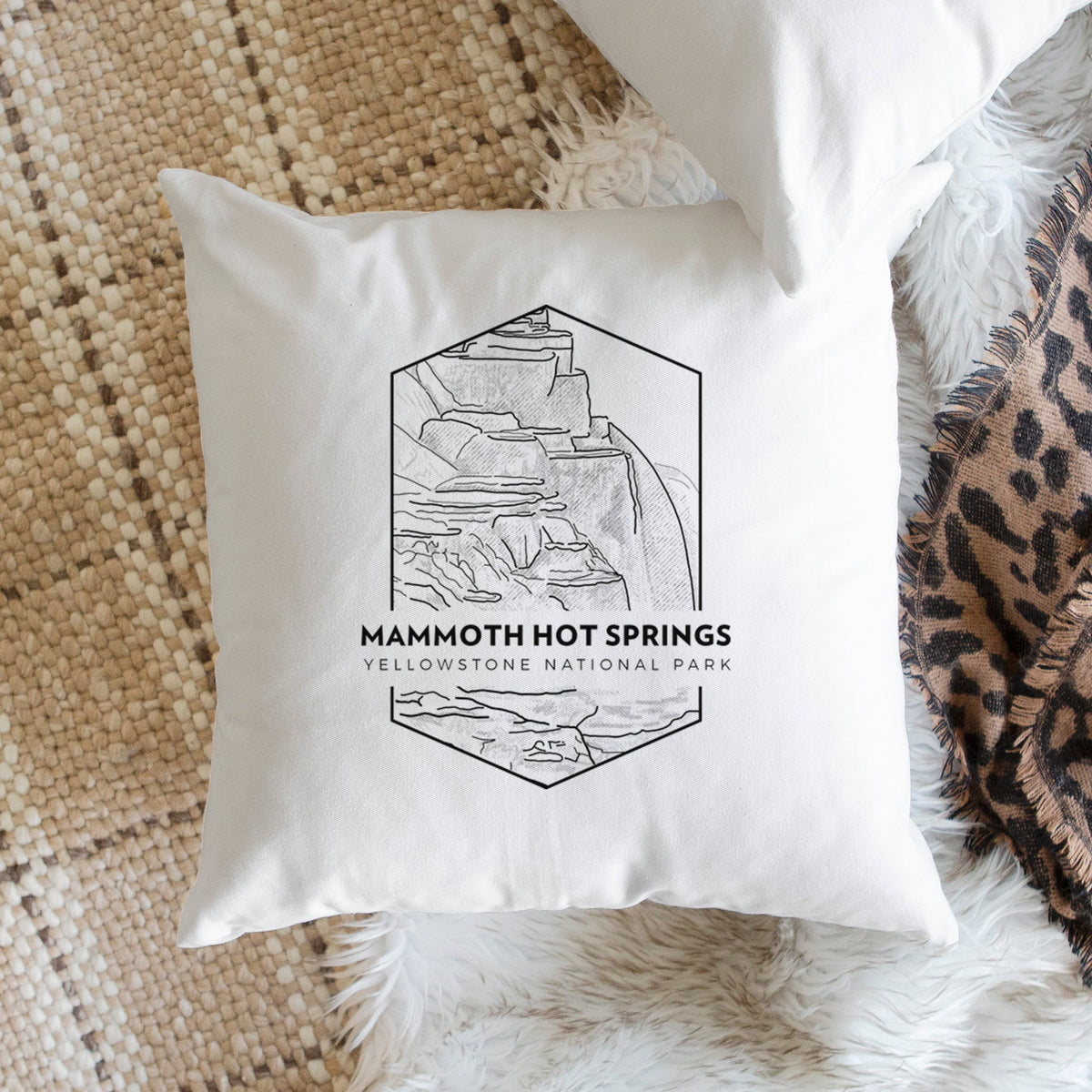 Mammoth Hot Springs - Yellowstone National Park - Throw Pillow Cover
