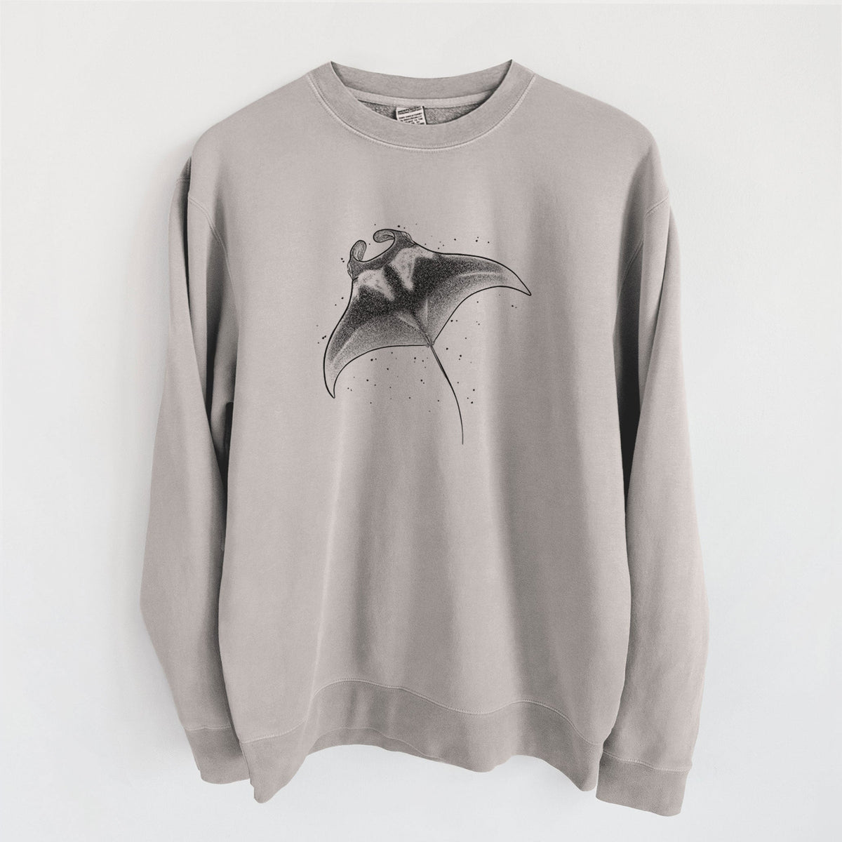 Reef Manta Ray - Ꮇonula alfredi - Unisex Pigment Dyed Crew Sweatshirt