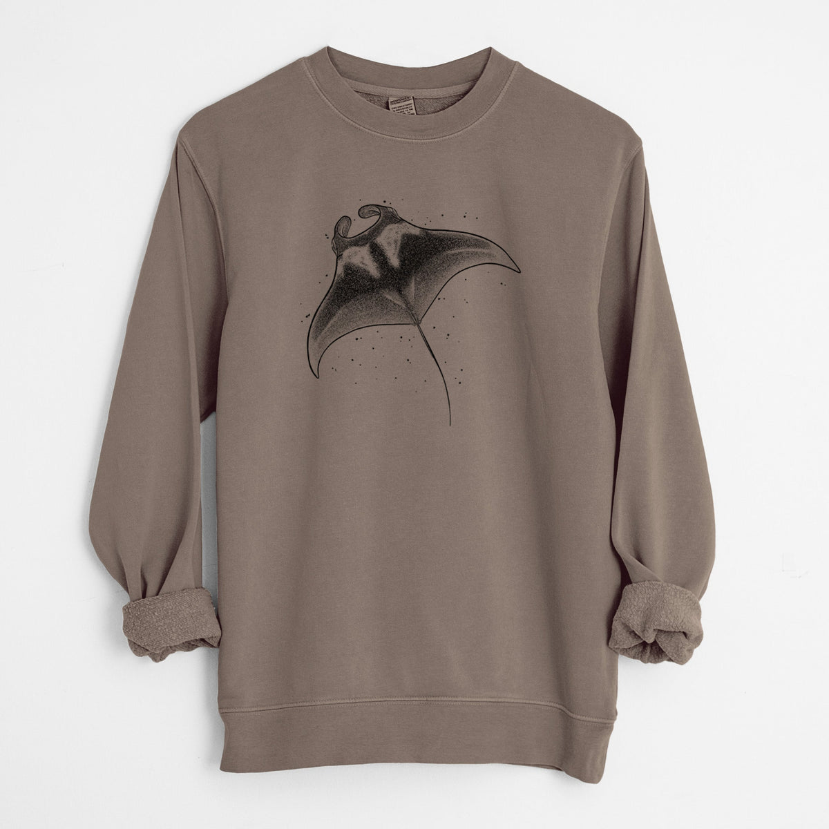 Reef Manta Ray - Ꮇonula alfredi - Unisex Pigment Dyed Crew Sweatshirt