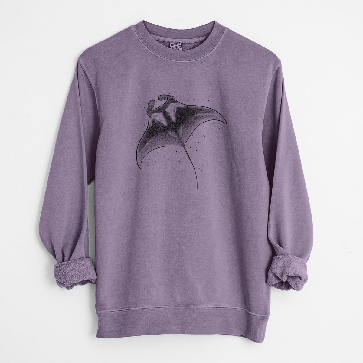 Reef Manta Ray - Ꮇonula alfredi - Unisex Pigment Dyed Crew Sweatshirt