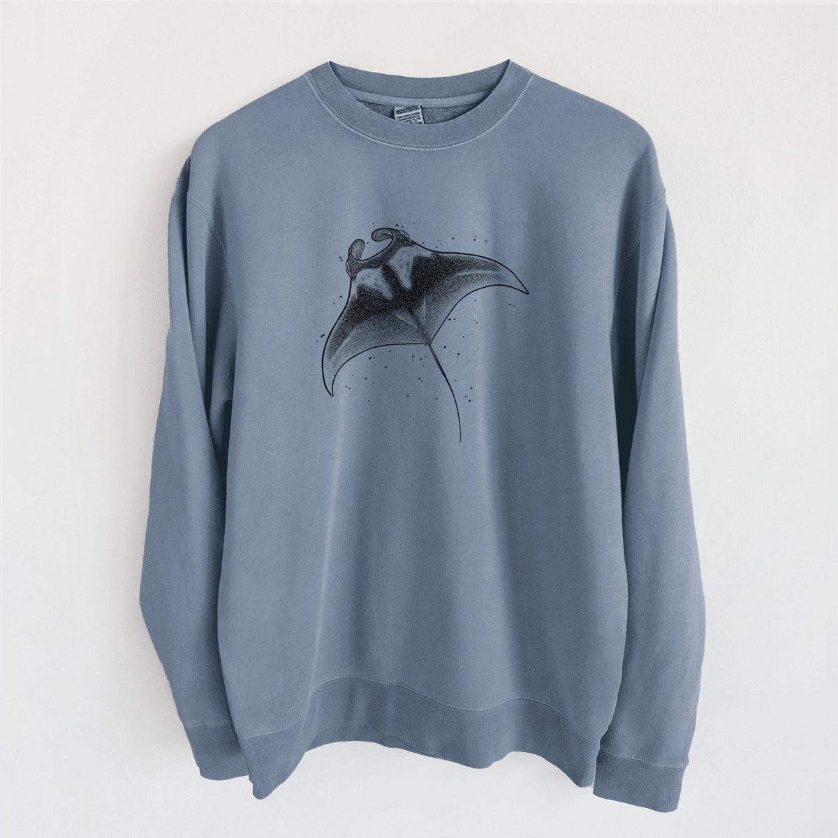 Reef Manta Ray - Ꮇonula alfredi - Unisex Pigment Dyed Crew Sweatshirt