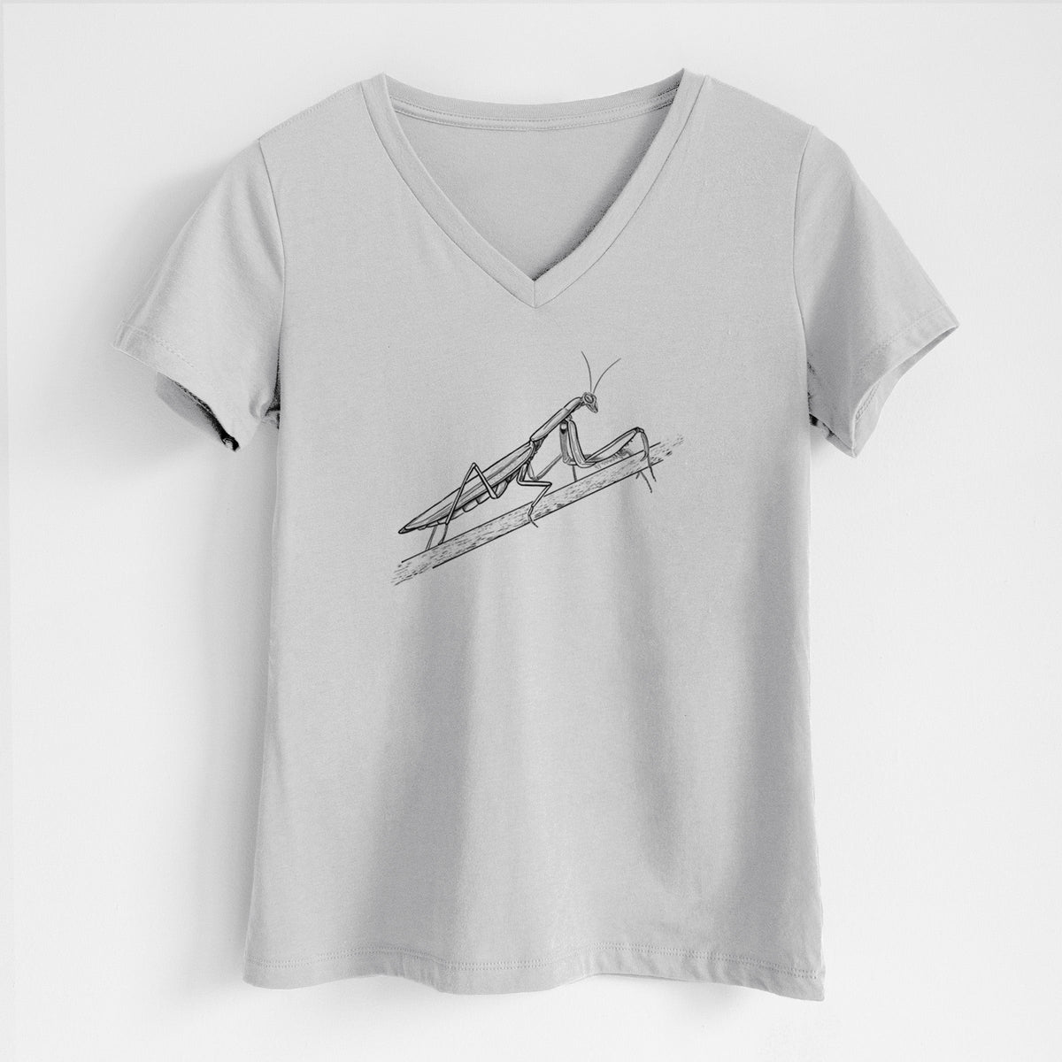 European Mantis - Mantis religiosa - Women's Lightweight Relaxed Fit 100% Cotton V-neck