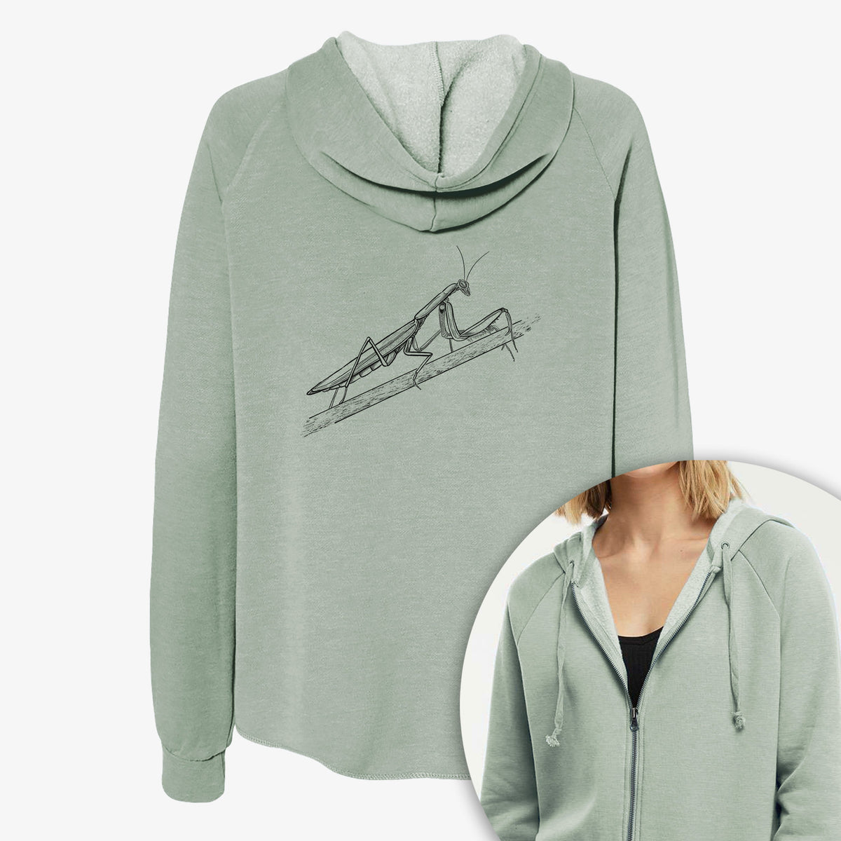 European Mantis - Mantis religiosa - Women's Cali Wave Zip-Up Sweatshirt