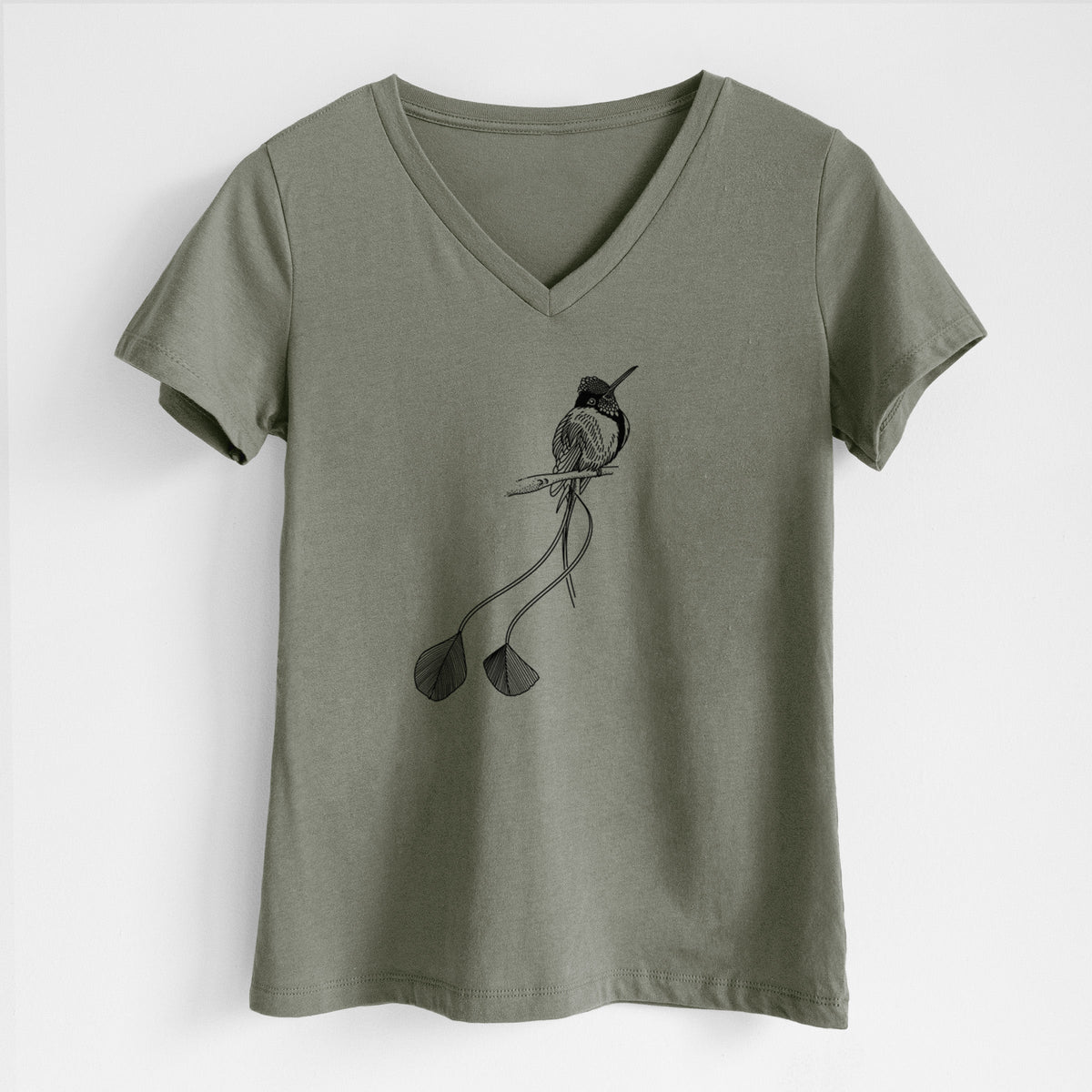 Marvelous Spatuletail Hummingbird - Women's Lightweight Relaxed Fit 100% Cotton V-neck