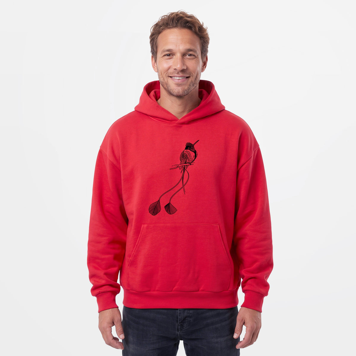Marvelous Spatuletail Hummingbird  - Statement Midweight Hoodie