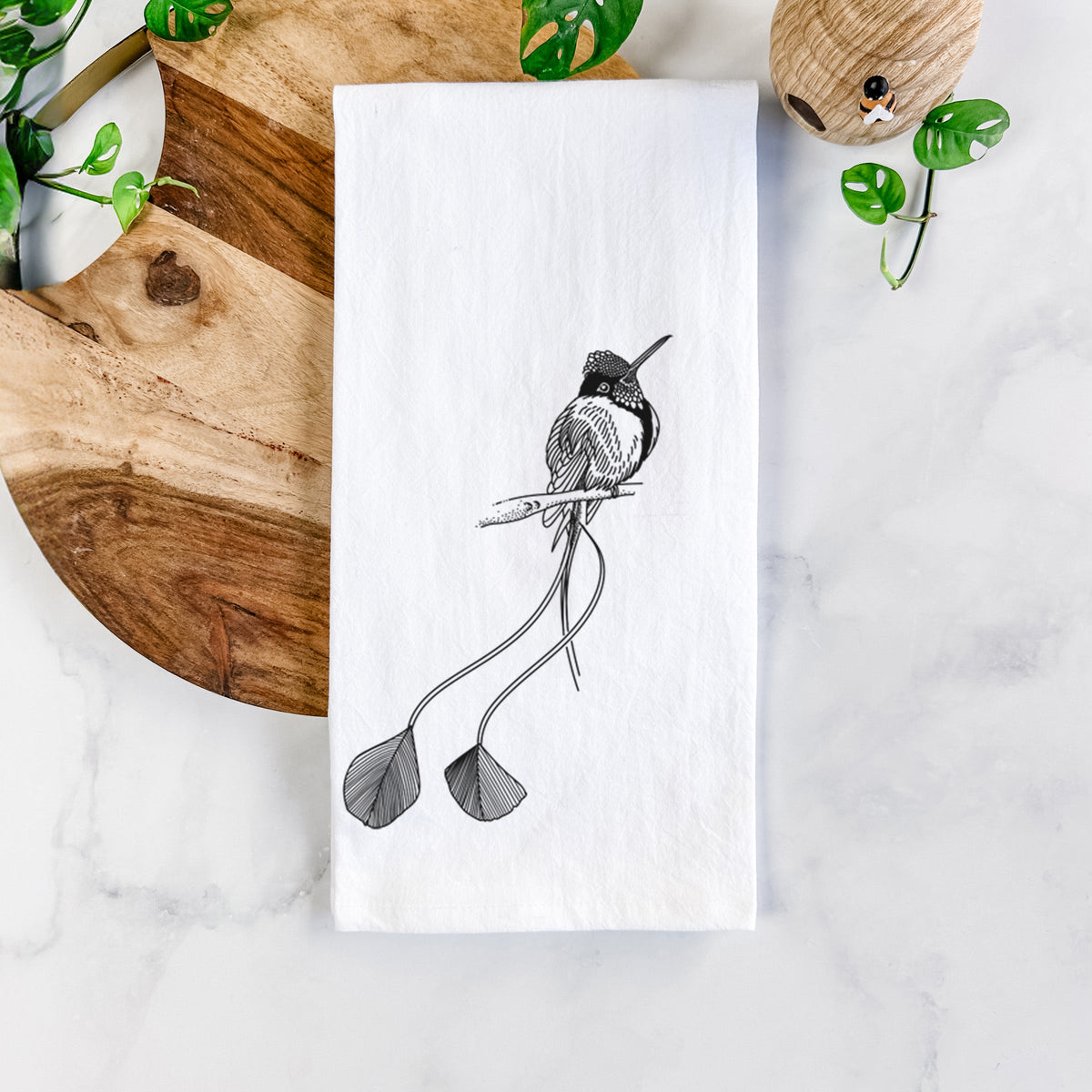Marvelous Spatuletail Hummingbird Tea Towel