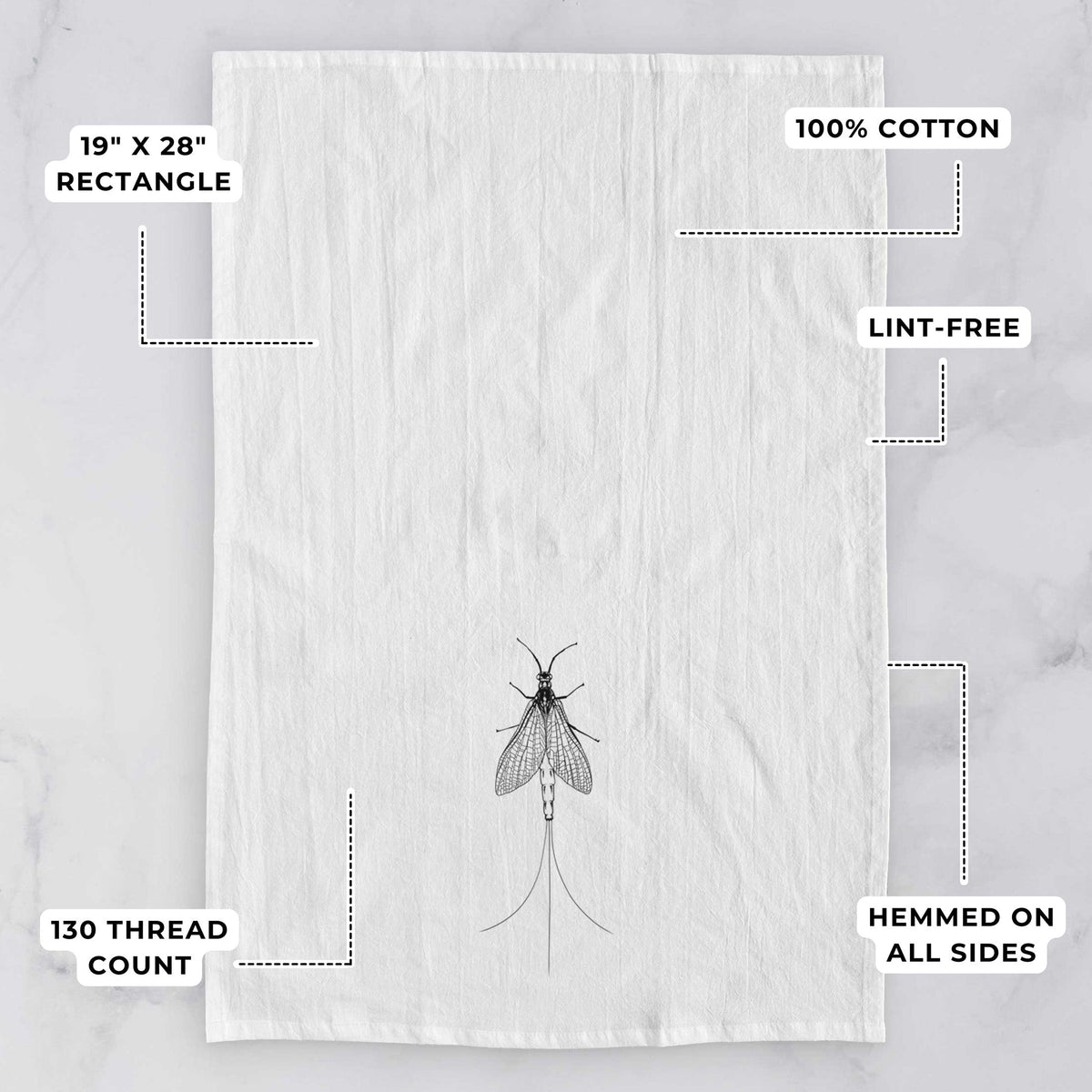 Ephemera Danica - Mayfly Tea Towel