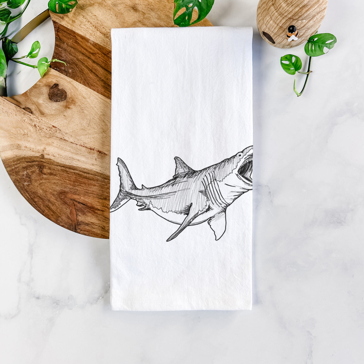Megalodon - Otodus Megalodon Tea Towel