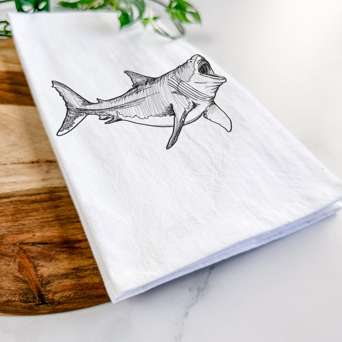 Megalodon - Otodus Megalodon Tea Towel