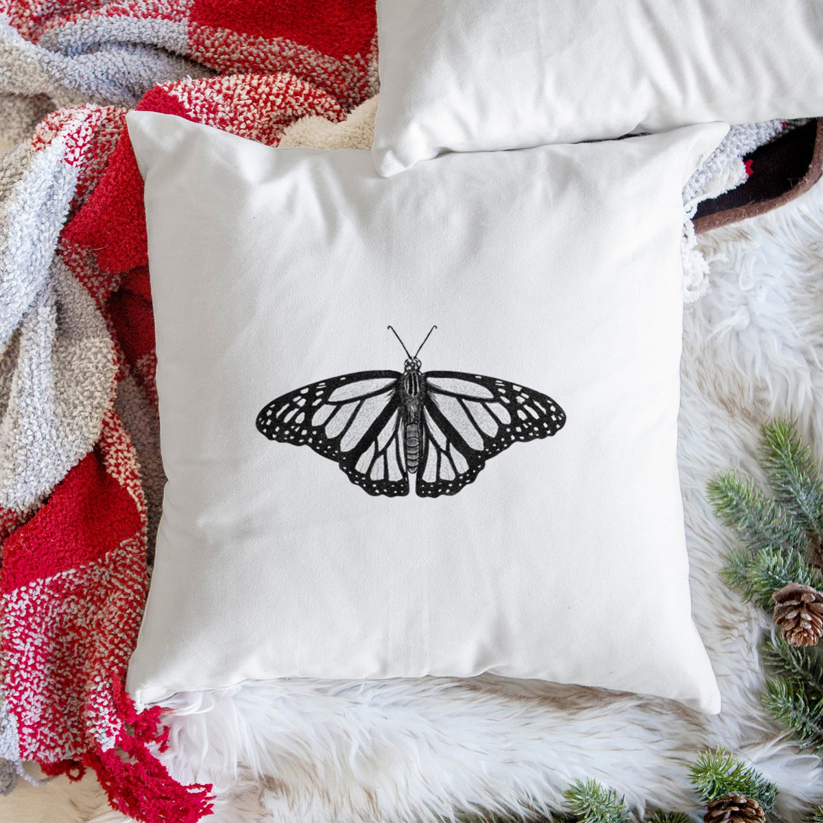 Danaus plexippus - Monarch Butterfly - Throw Pillow Cover