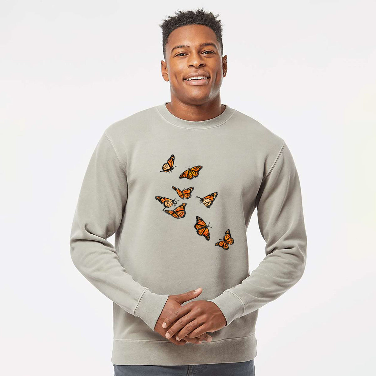 Monarch Migration - Unisex Pigment Dyed Crew Sweatshirt