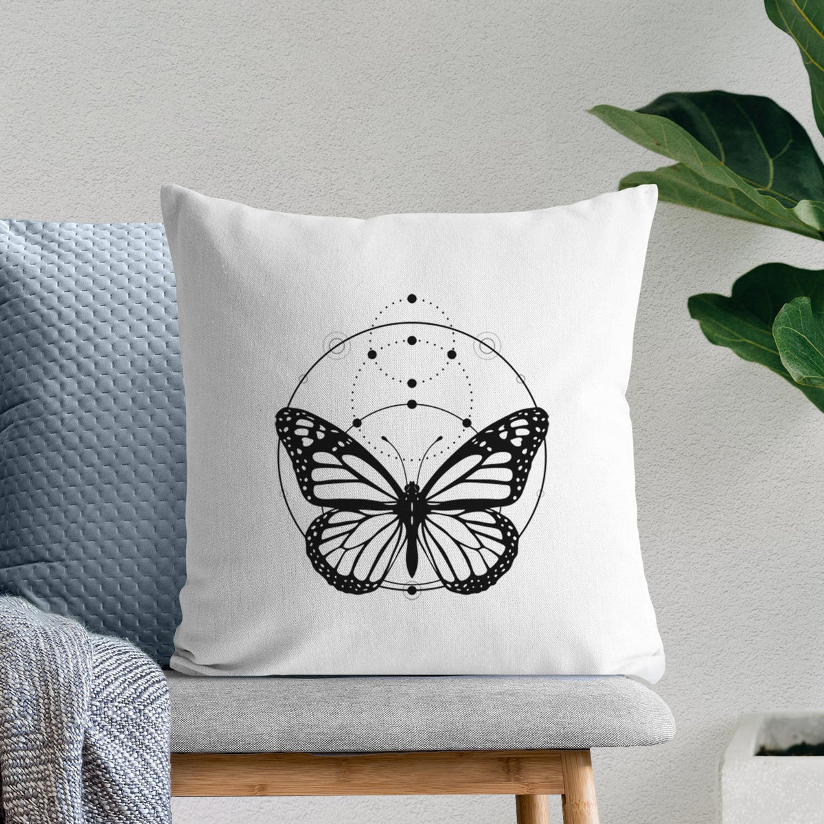Monarch Symmetry - Throw Pillow Cover
