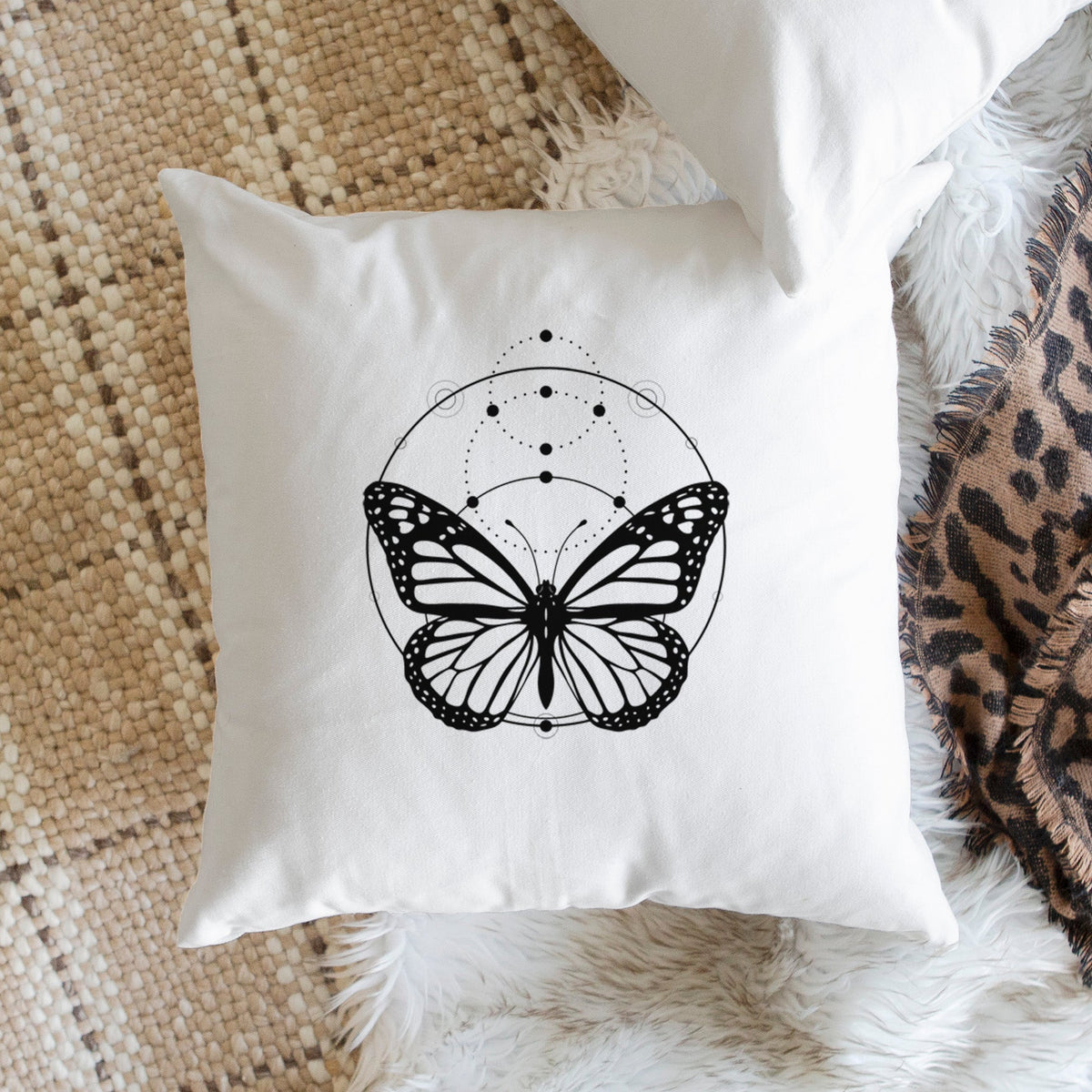 Monarch Symmetry - Throw Pillow Cover