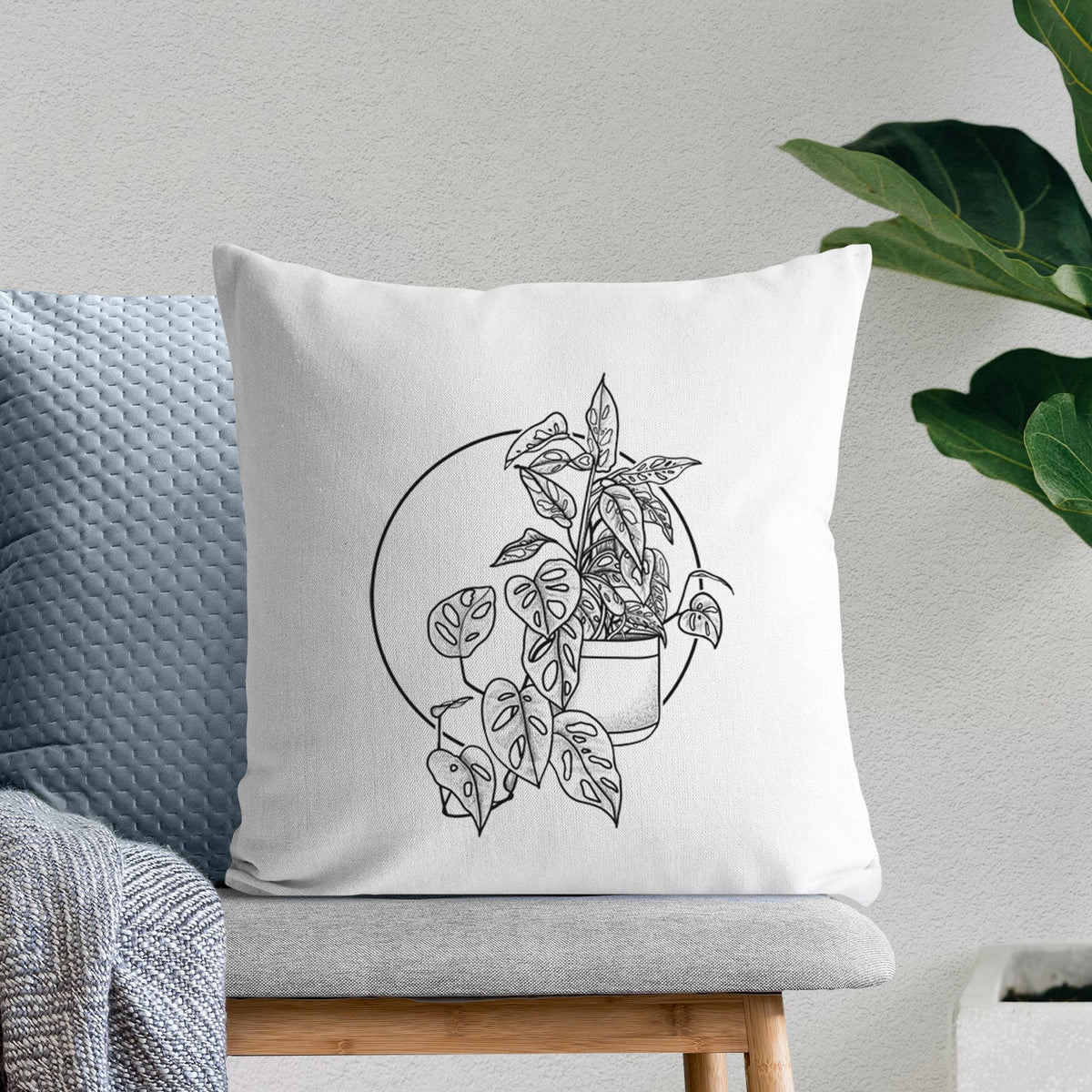 Monstera Adansonii - Throw Pillow Cover