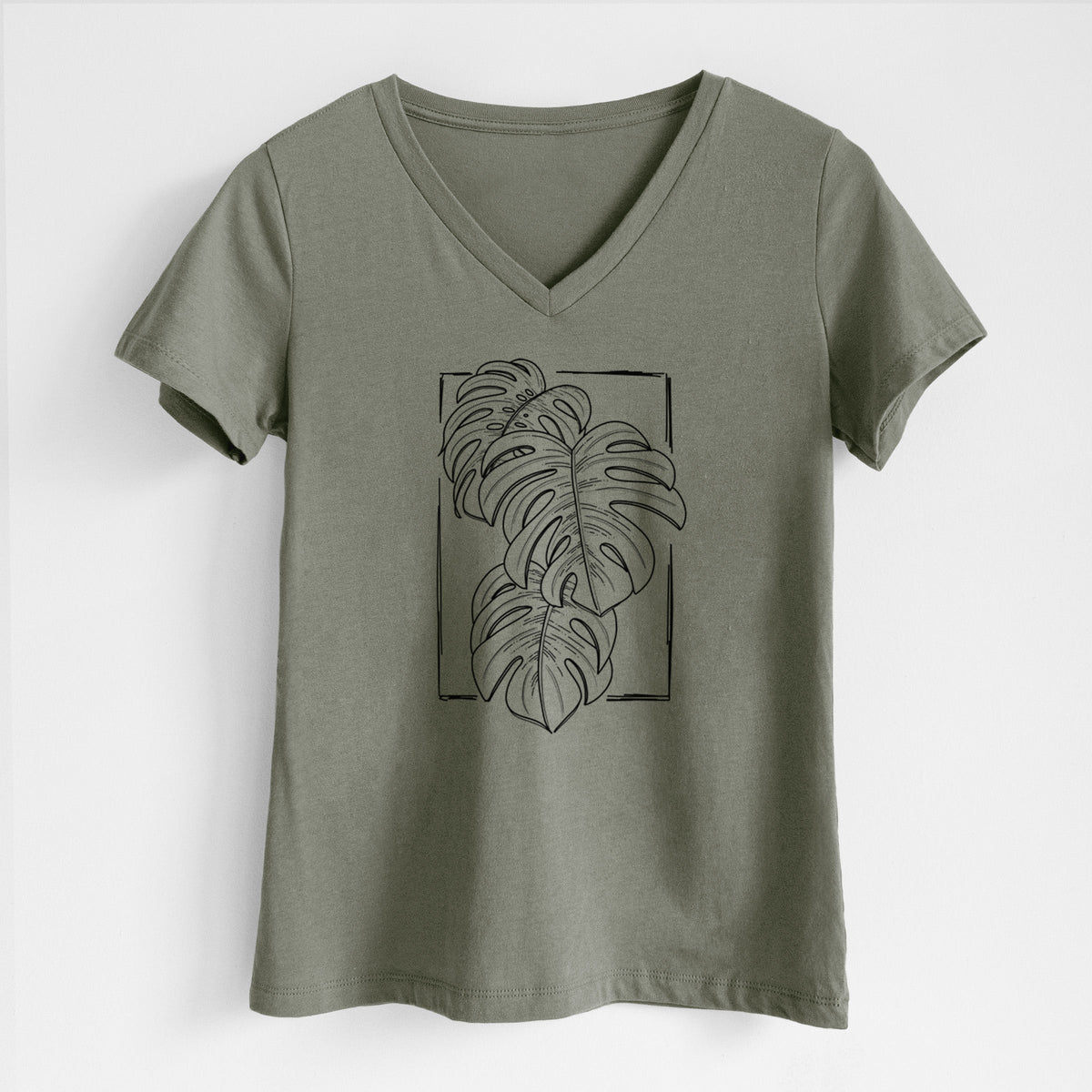 Monstera Deliciosa - Women's Lightweight Relaxed Fit 100% Cotton V-neck