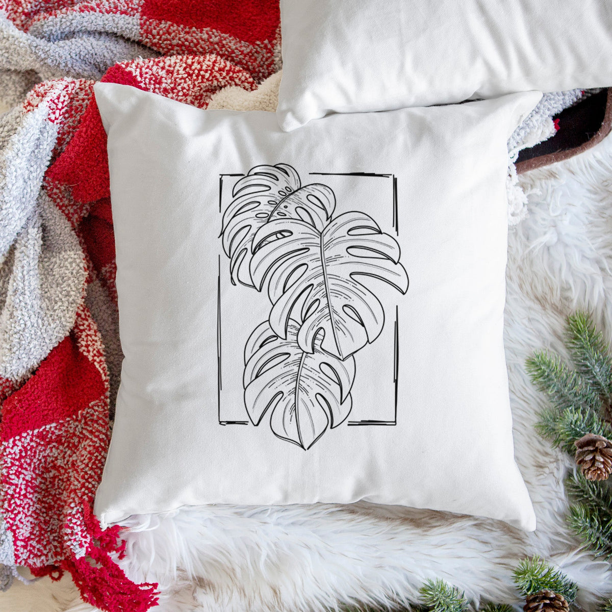 Monstera Deliciosa - Throw Pillow Cover