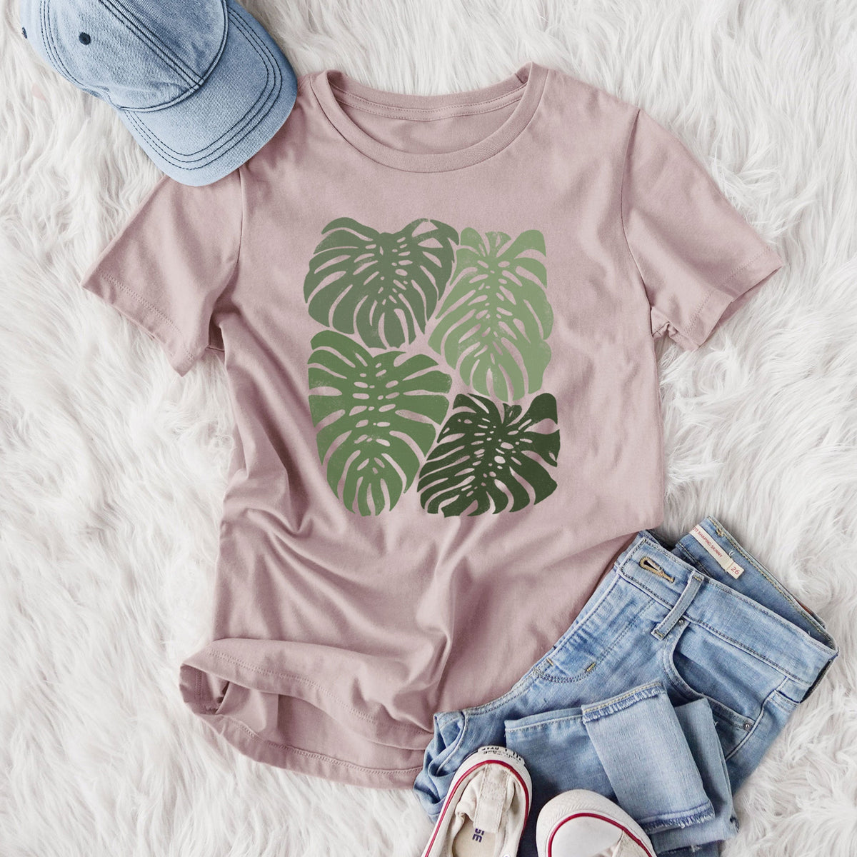 Monstera Vibes - Women's Lightweight Relaxed Fit 100% Cotton Crewneck