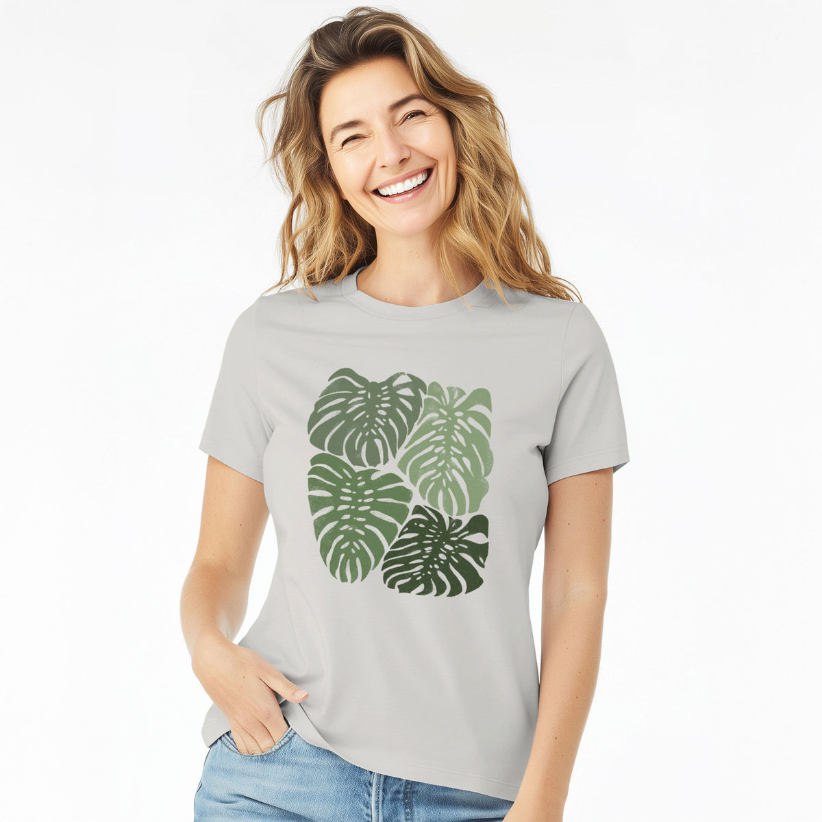 Monstera Vibes - Women's Lightweight Relaxed Fit 100% Cotton Crewneck