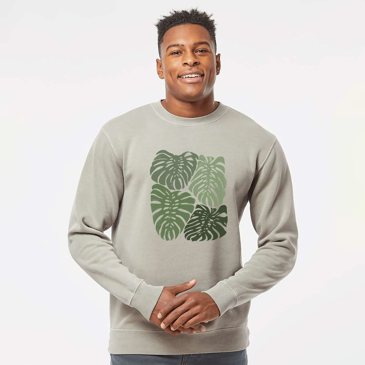 Monstera Vibes - Unisex Pigment Dyed Crew Sweatshirt