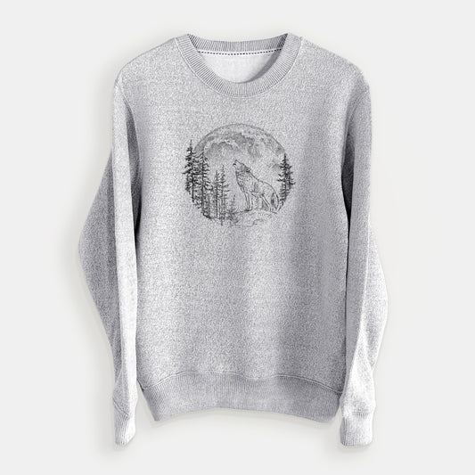 Wolf Howling at the Moon - Knit Sweatshirt
