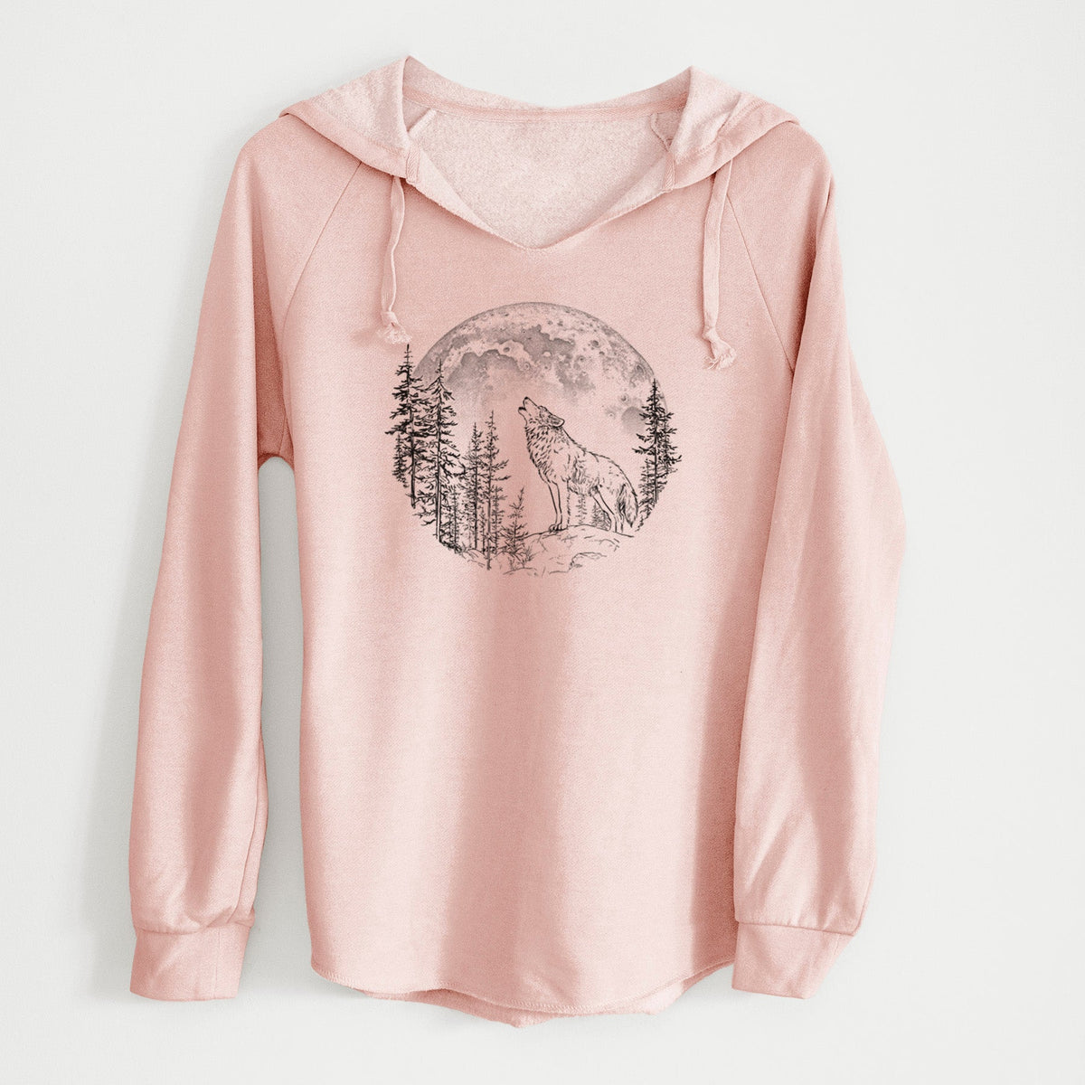 Wolf Howling at the Moon - Cali Wave Hooded Sweatshirt