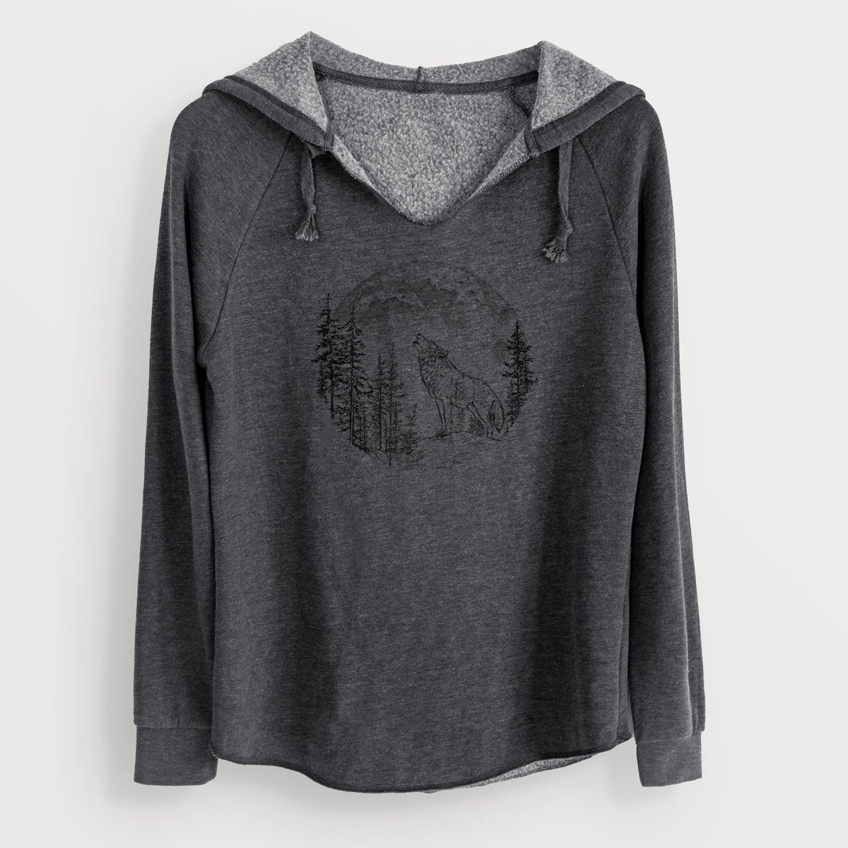 Wolf Howling at the Moon - Cali Wave Hooded Sweatshirt