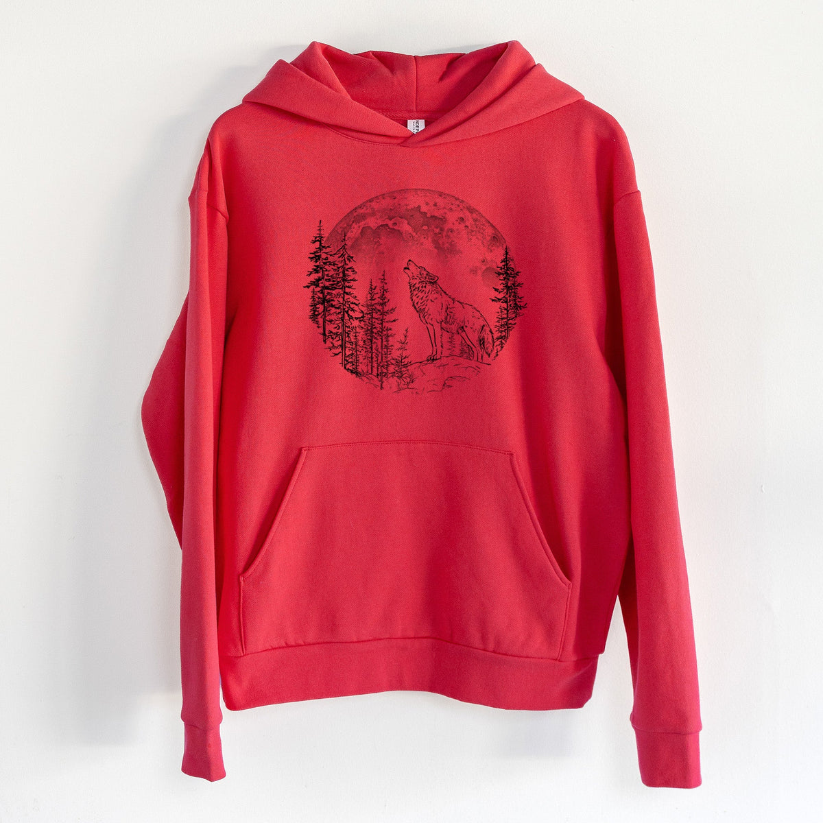 Wolf Howling at the Moon  - Statement Midweight Hoodie