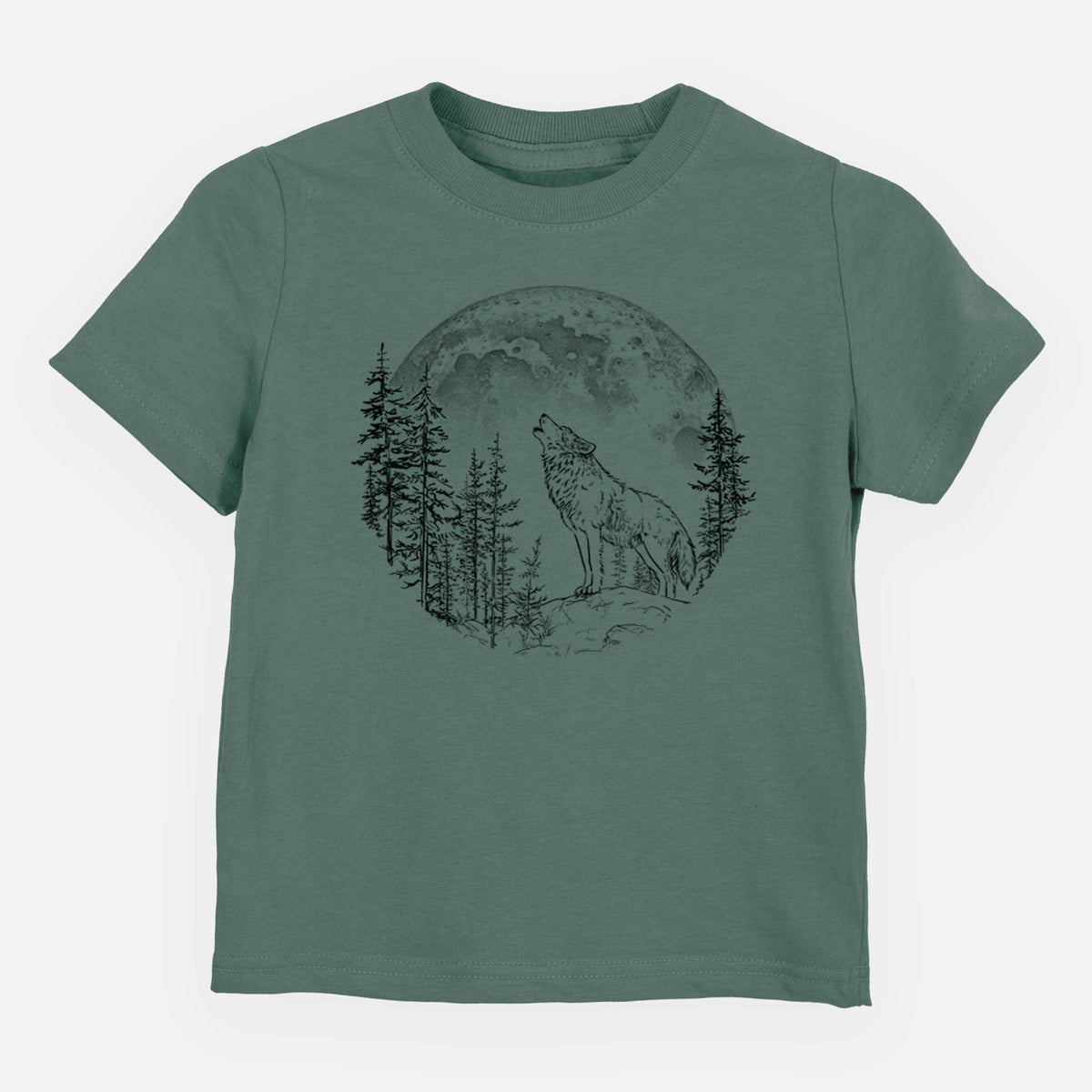 Wolf Howling at the Moon - Toddler/Youth Shirt