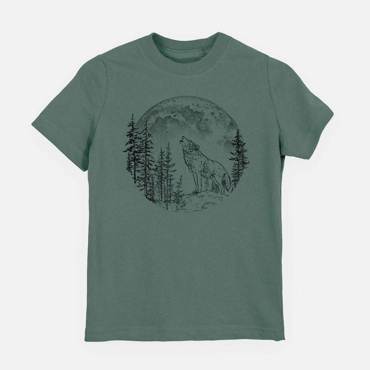 Wolf Howling at the Moon - Toddler/Youth Shirt