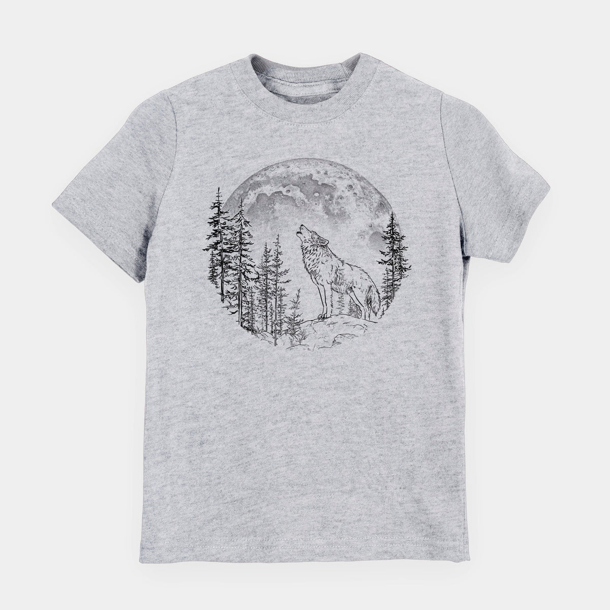 Wolf Howling at the Moon - Toddler/Youth Shirt