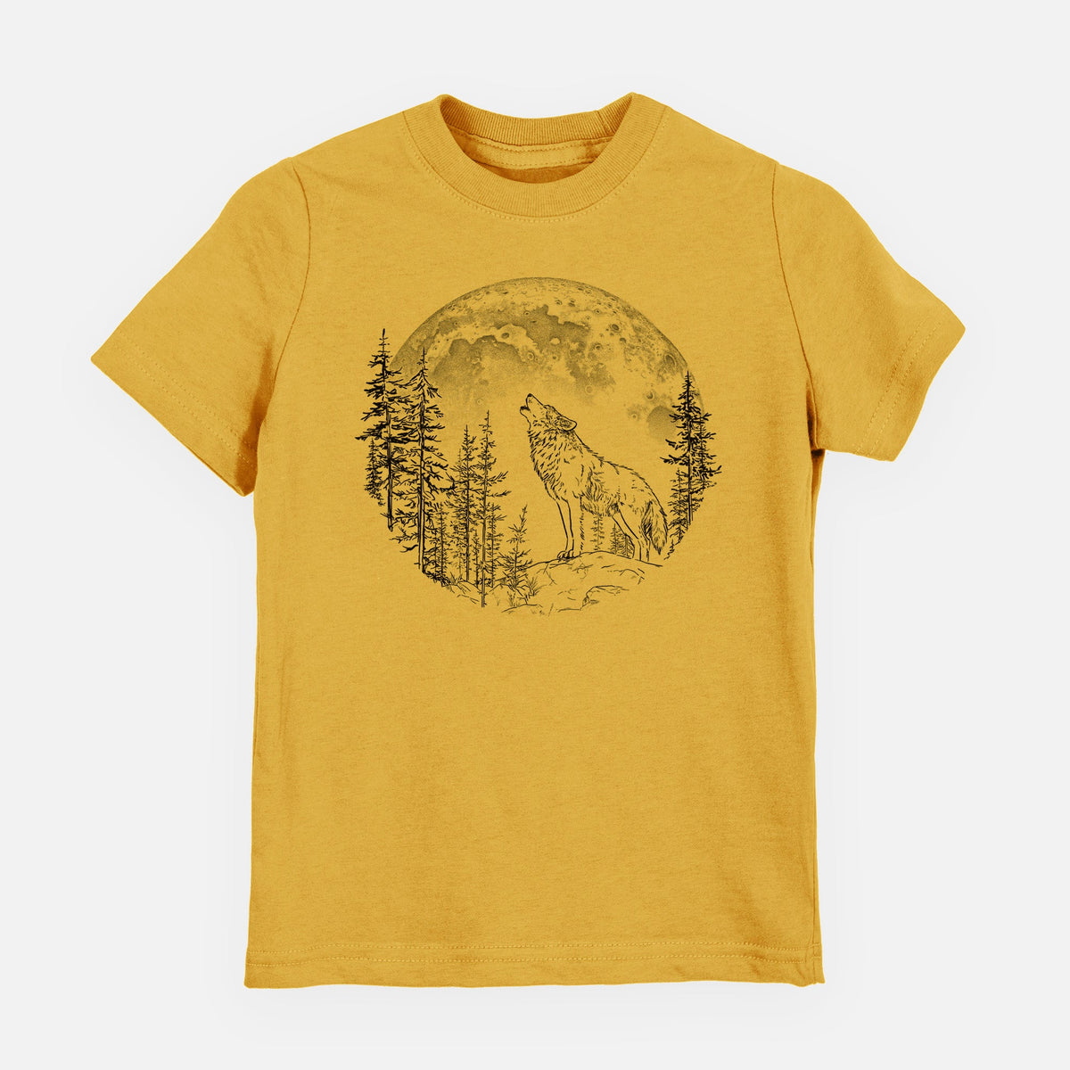 Wolf Howling at the Moon - Toddler/Youth Shirt