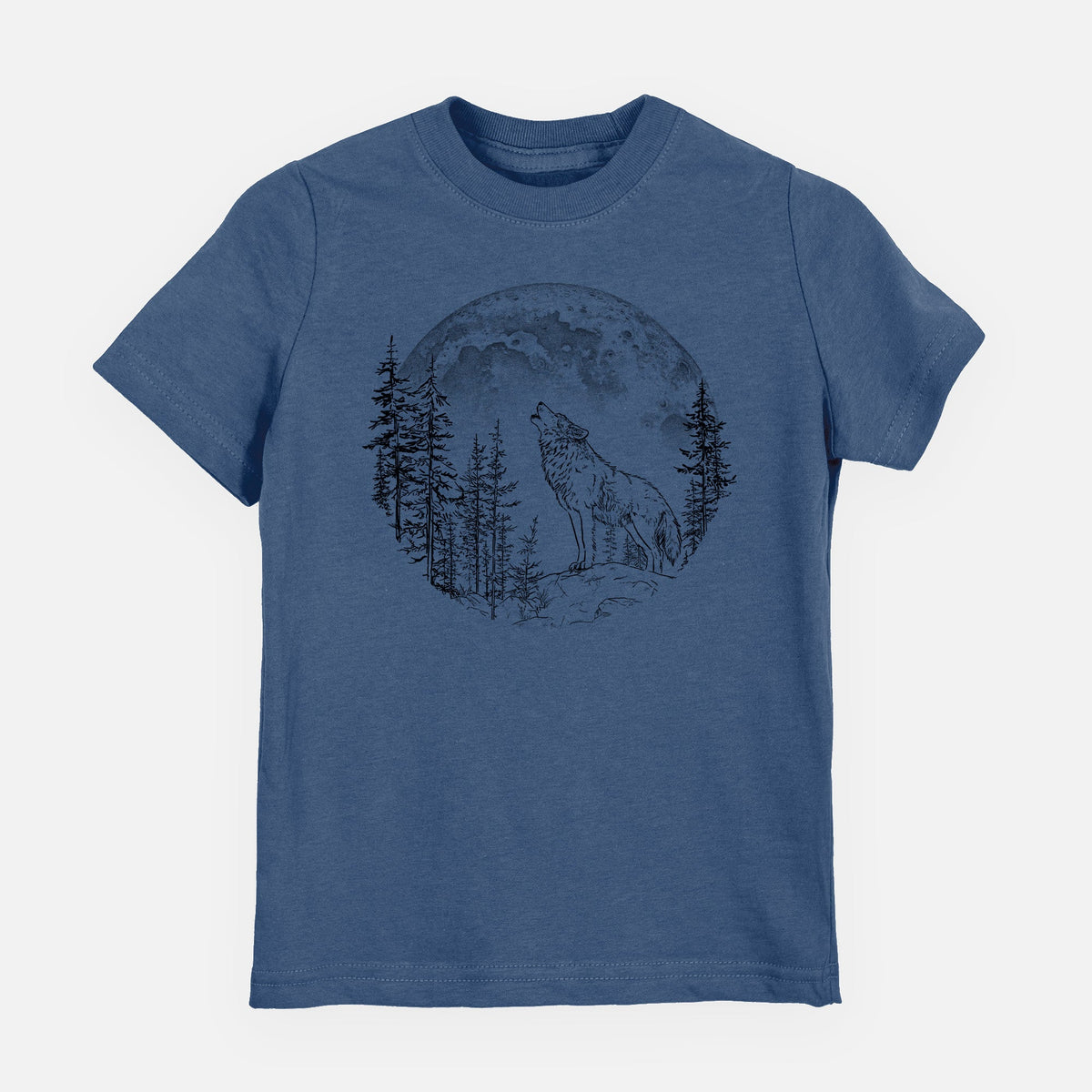 Wolf Howling at the Moon - Toddler/Youth Shirt