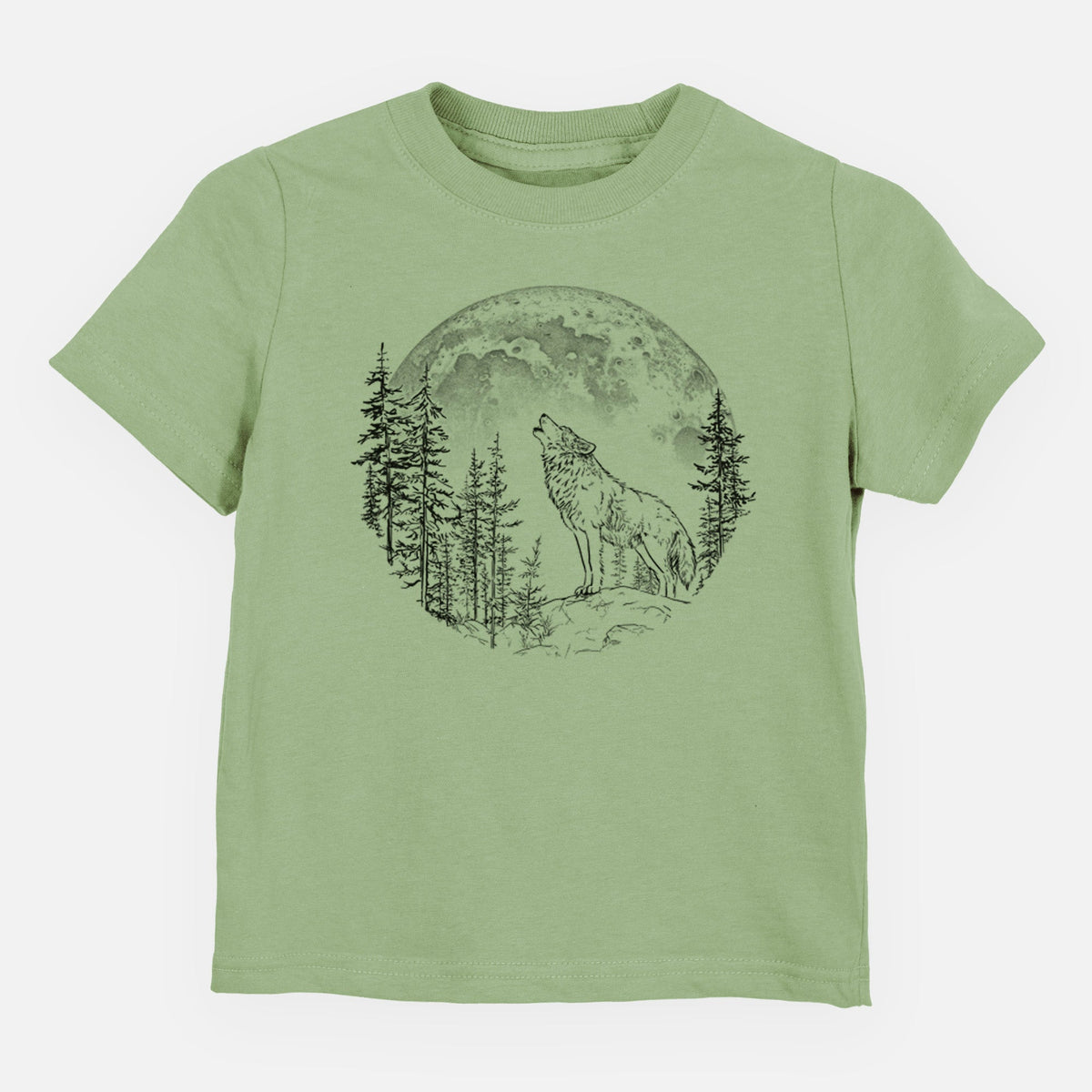 Wolf Howling at the Moon - Toddler/Youth Shirt