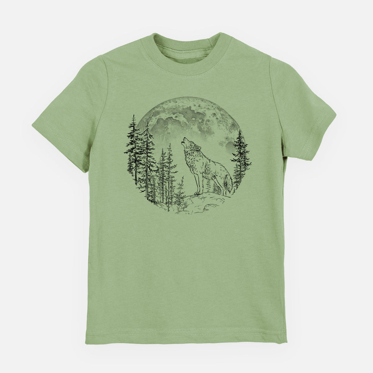 Wolf Howling at the Moon - Toddler/Youth Shirt