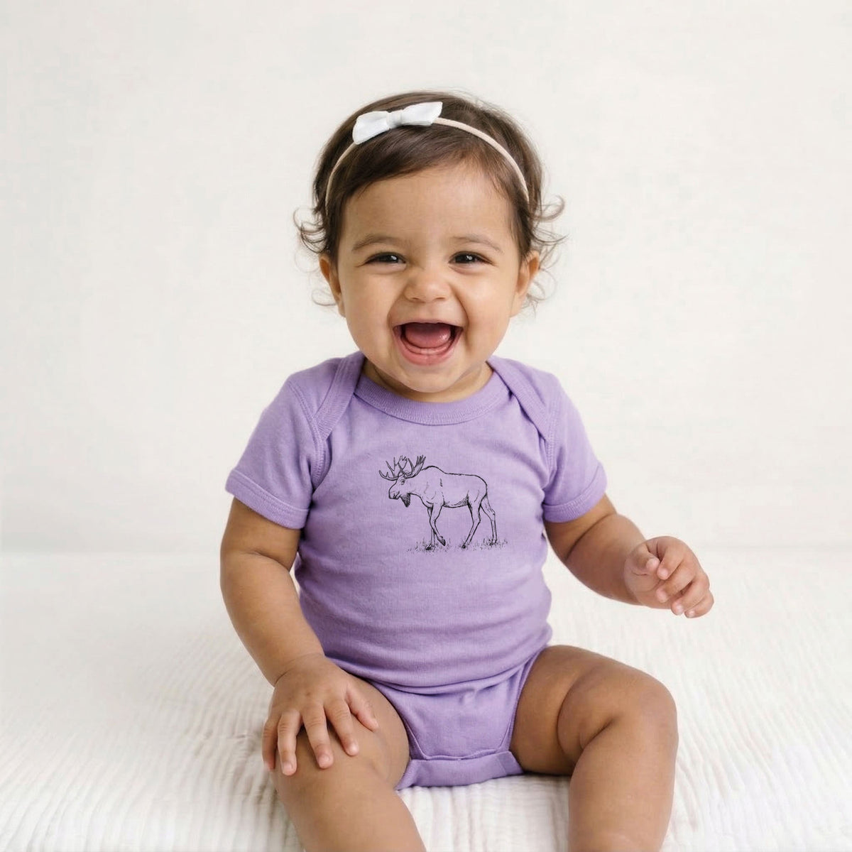Bull Moose - Alces alces - Baby Fine Jersey Bodysuit
