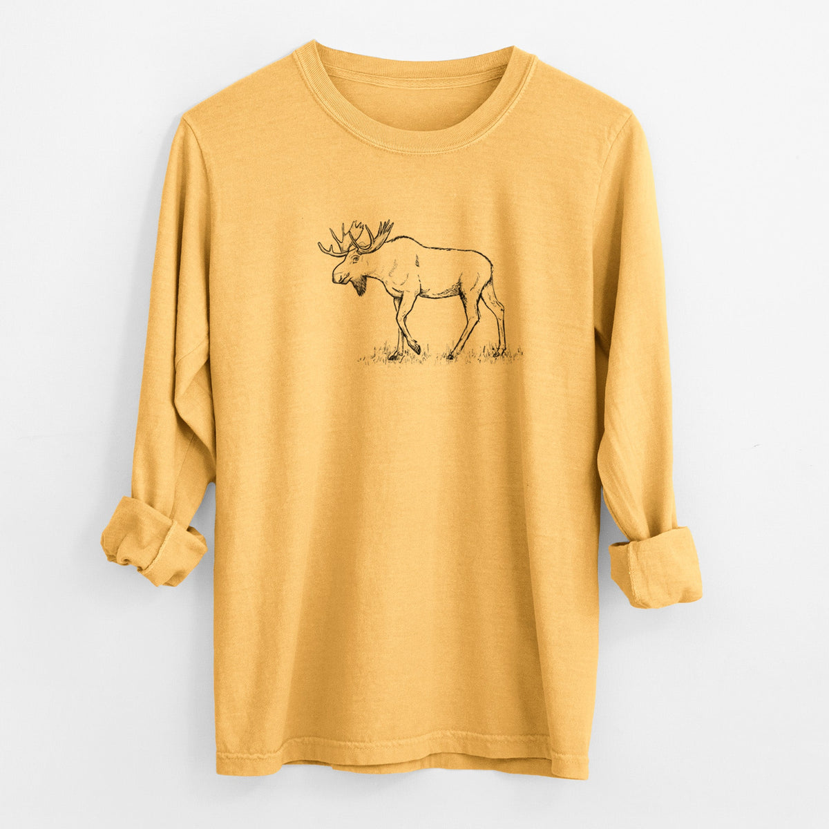 Bull Moose - Alces alces - Unisex Comfort Colors 100% Cotton Long Sleeve