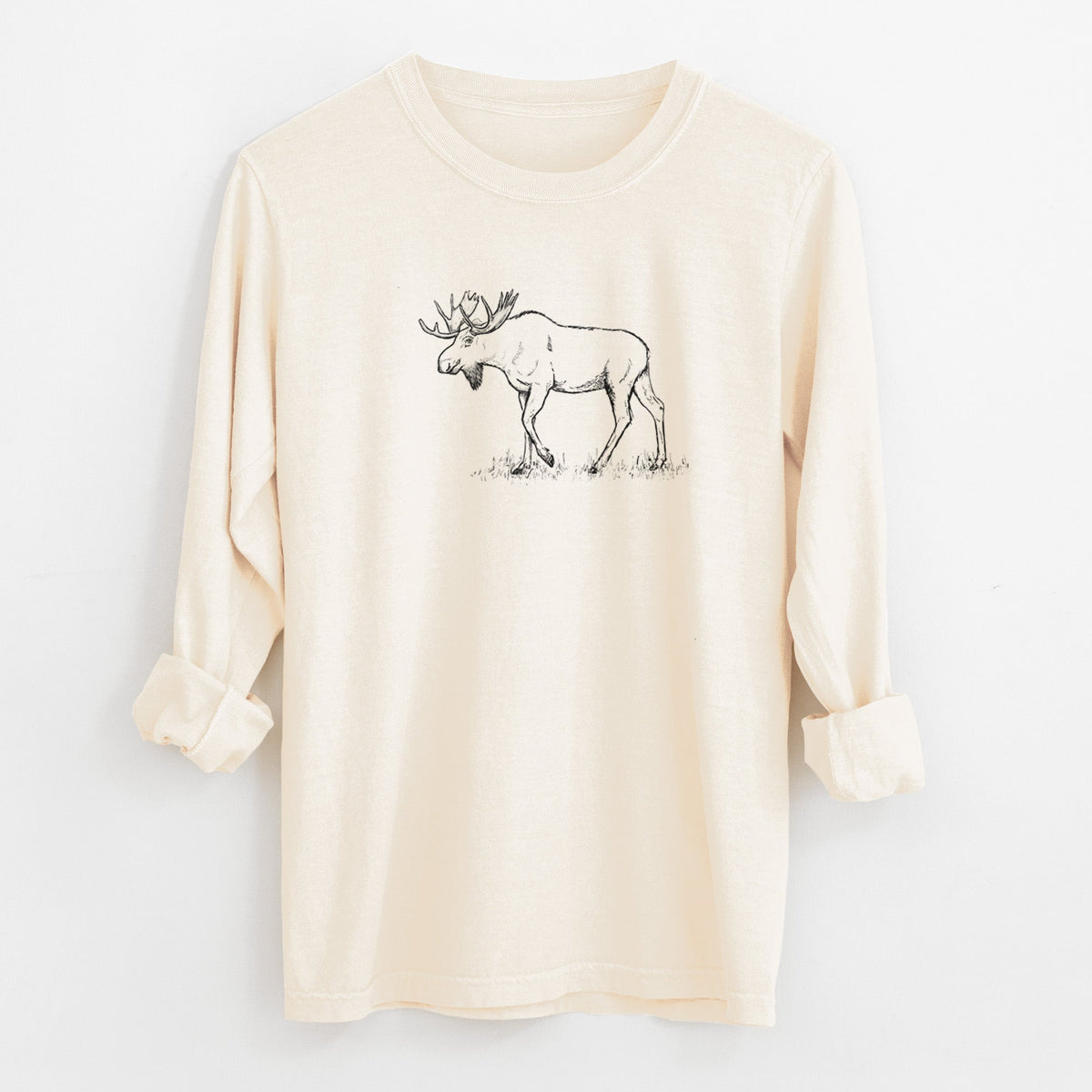 Bull Moose - Alces alces - Unisex Comfort Colors 100% Cotton Long Sleeve