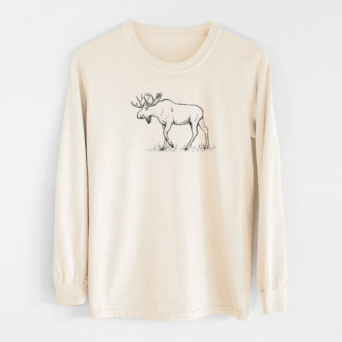 Bull Moose - Alces alces - Unisex Comfort Colors 100% Cotton Long Sleeve