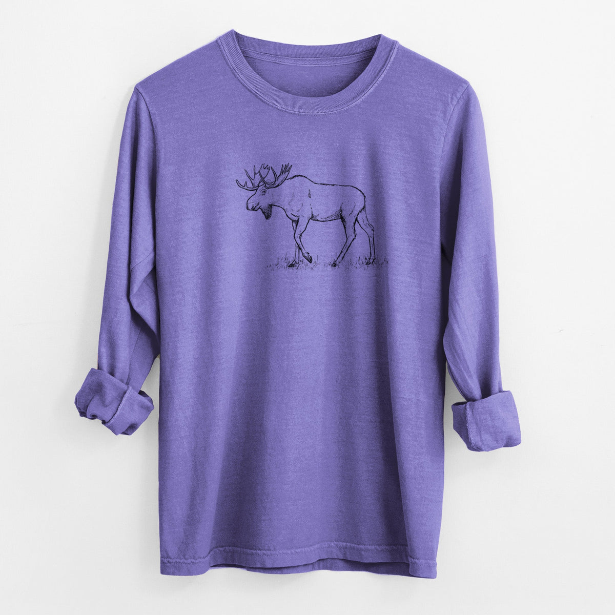Bull Moose - Alces alces - Unisex Comfort Colors 100% Cotton Long Sleeve