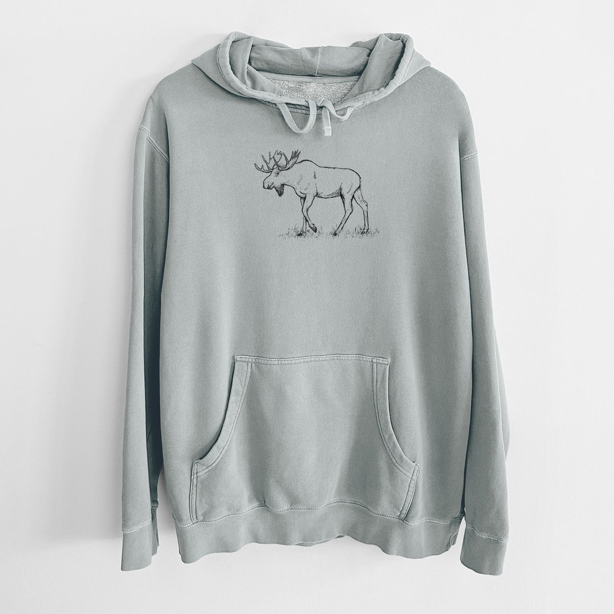 Bull Moose - Alces alces - Unisex Pigment Dyed Hoodie
