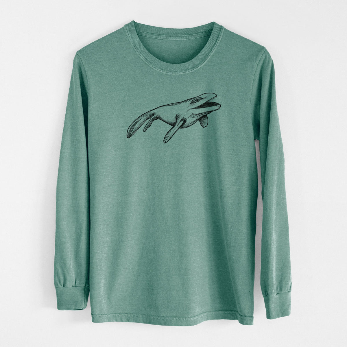 Mosasaur - Mosasaurus Hoffmani - Men's Heavyweight 100% Cotton Long Sleeve