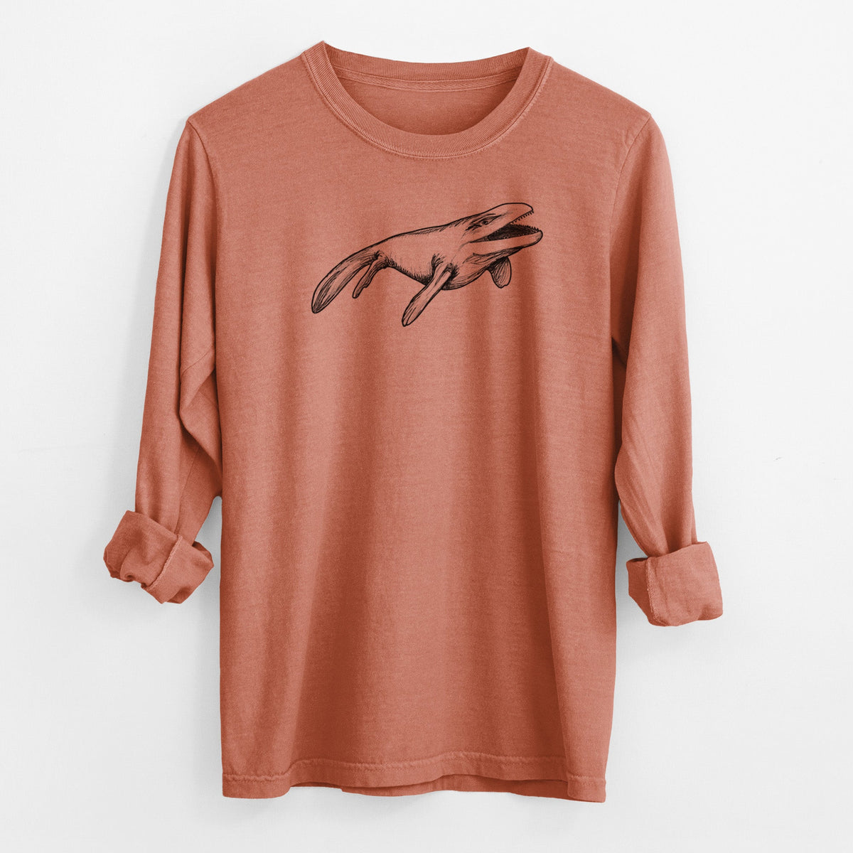 Mosasaur - Mosasaurus Hoffmani - Men's Heavyweight 100% Cotton Long Sleeve
