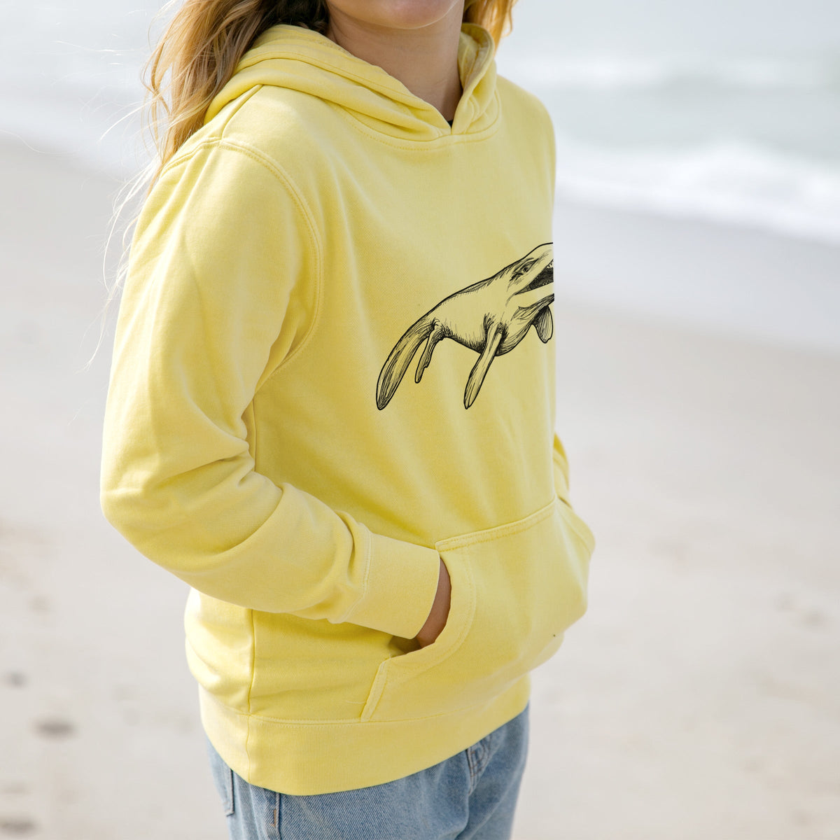 Mosasaur - Mosasaurus Hoffmani - Youth Pigment Dyed Hoodie