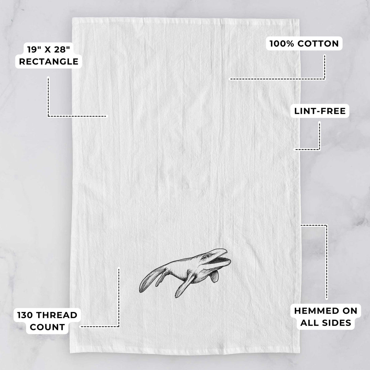 Mosasaur - Mosasaurus Hoffmani Tea Towel