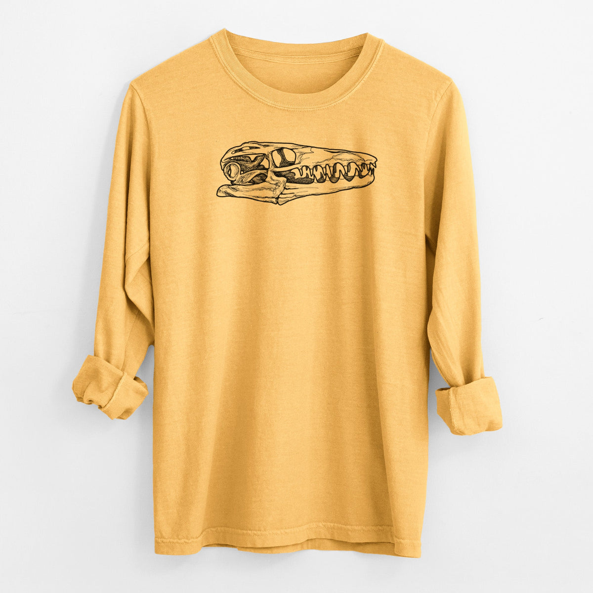 Mosasaur Skull - Men's Heavyweight 100% Cotton Long Sleeve