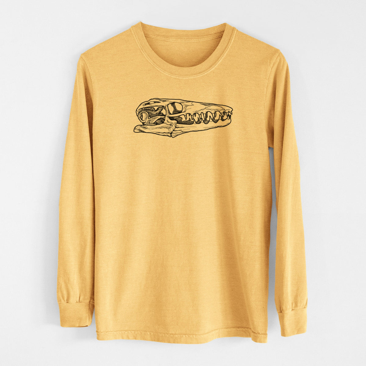 Mosasaur Skull - Men's Heavyweight 100% Cotton Long Sleeve