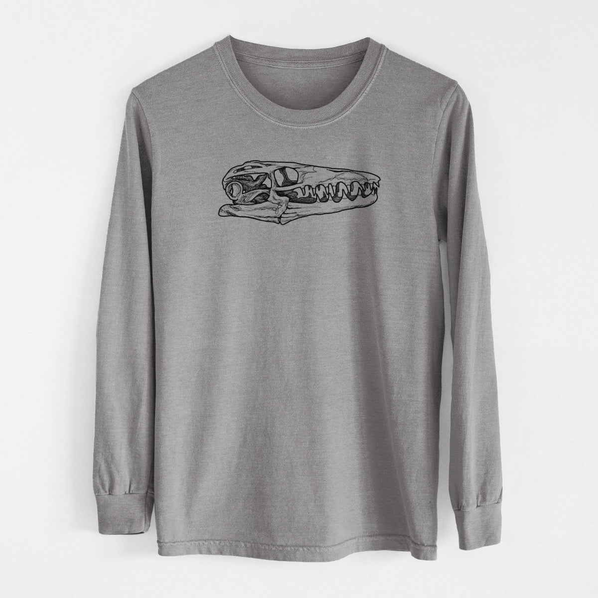 Mosasaur Skull - Men's Heavyweight 100% Cotton Long Sleeve