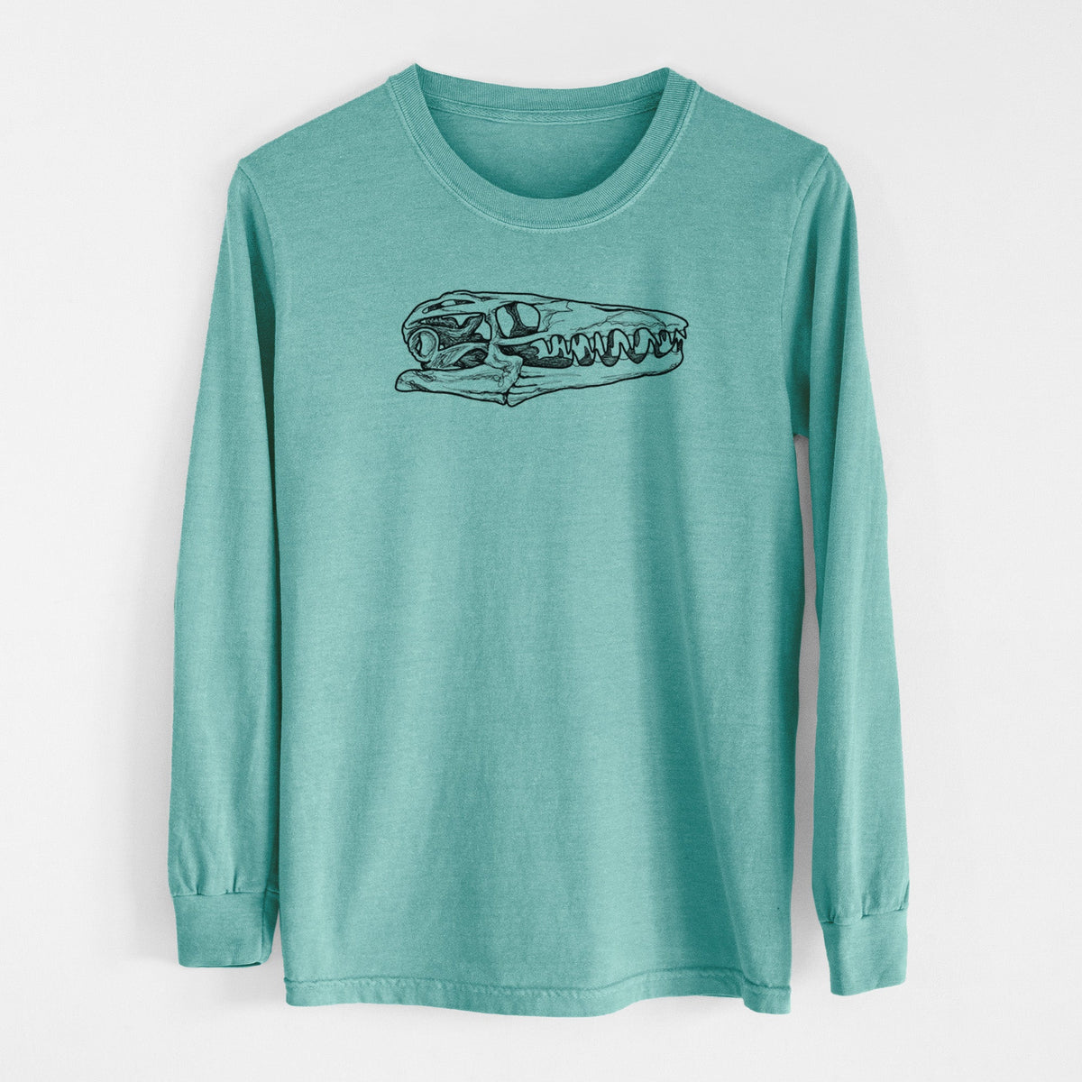 Mosasaur Skull - Men's Heavyweight 100% Cotton Long Sleeve