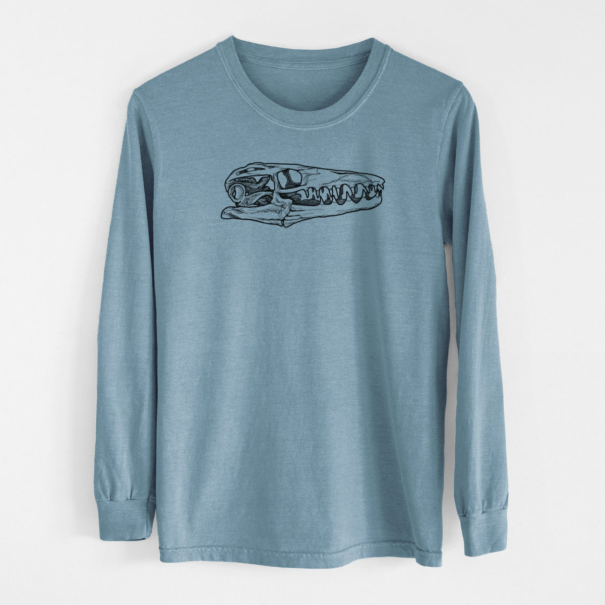 Mosasaur Skull - Men's Heavyweight 100% Cotton Long Sleeve