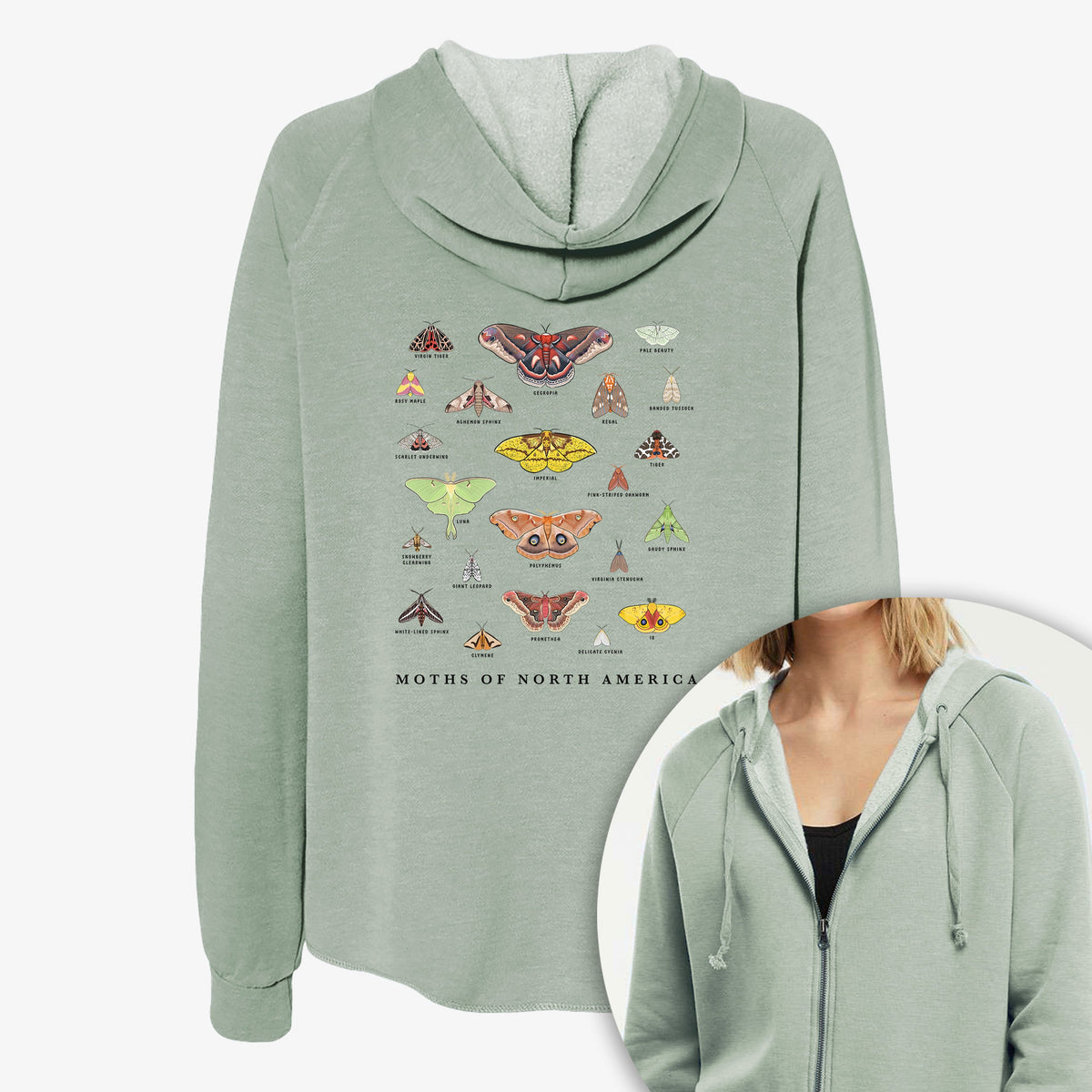 Moths of North America - Women's Cali Wave Zip-Up Sweatshirt